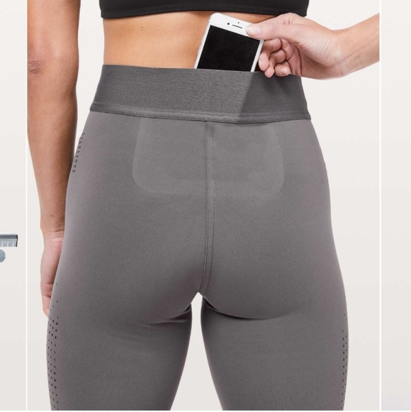 Lululemon x Soulcycle leggings activewear Ride & Reflect 28" Metal Grey sz 6. - Picture 15 of 17